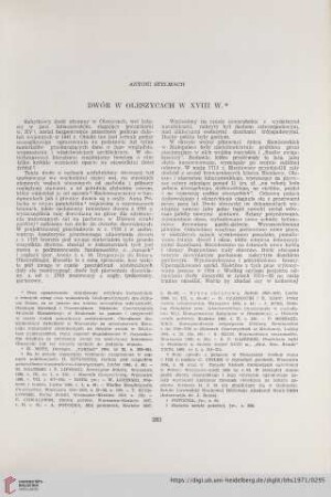 33: Dwór w Oleszycach w XVIII w.