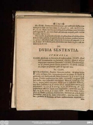 De Dubia Sententia.