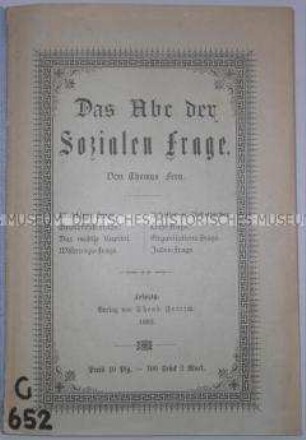 Antisemitische Schrift von Theodor Fritsch