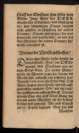Woraus der Mensch geschaffen?