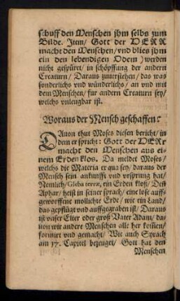 Woraus der Mensch geschaffen?