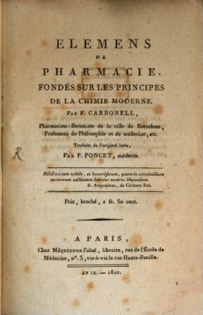 Élémens de Pharmacie