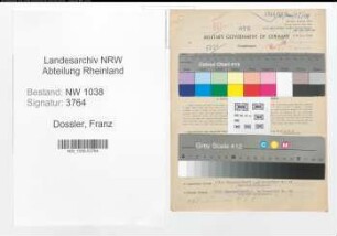 Entnazifizierung Franz Dossler , geb. 03.06.1907 (Postbeamter)