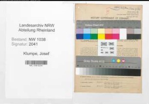 Entnazifizierung Josef Klumpe , geb. 08.08.1898 (Kaufmann)