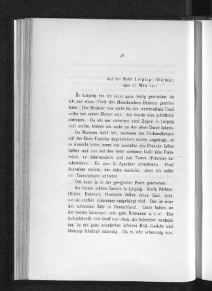 Auf der Bahn Leipzig-Weimar, den 21. März 1911