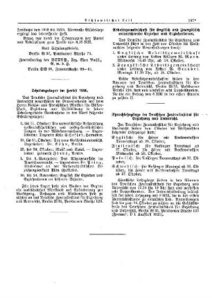 Arbeitsgemeinschaft für Englisch und Französisch unterrichtende Erzieher und Erzieherinnen : [Nichtamtlicher Teil]