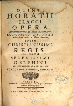 Quinti Horatii Flacci Opera, 1