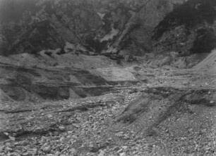 Schuttkegel : Schuttterrassen in der Schlucht des Seekofels