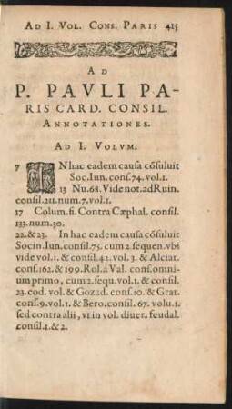 Ad P. Pauli Paris Card. Consil. Annotationes.