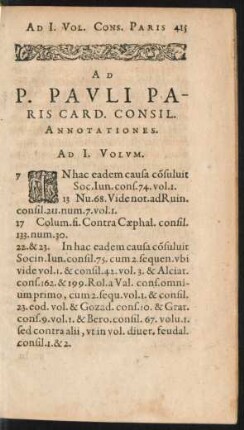 Ad P. Pauli Paris Card. Consil. Annotationes.
