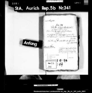 Ursprünglicher Gläubiger: Lateinschule zu Aurich Gläubiger im Jahre 1744: Lateinschule zu Aurich Höhe des Kredits bzw. der Schuld: 370 Reichstaler 10 Schaf Jahr der Aufnahme des Kredits bzw. Jahr des Entstehens der Schuld: 1724