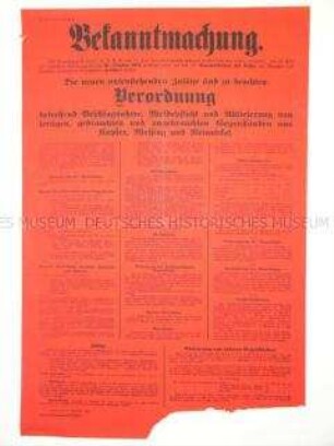 Maueranschlag: Verordnung über die Beschlagnahme, Meldepflicht und Ablieferung von Buntmetallen