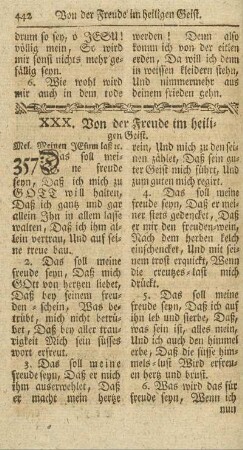 XXX. Von der Freude im heiligen Geist