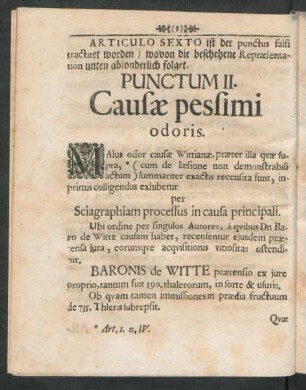 Punctum II. Causae pessimi odoris.