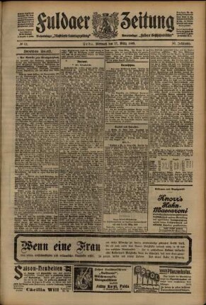 Zweite Ausgabe vom Mittwoch, den 17. März 1909.