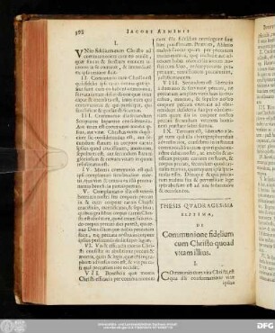 Thesis Quadragesima Septima, De Communione fidelium cum Christo quoad vitam illius.