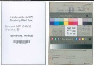 Entnazifizierung Mathias Heindrichs , geb. 13.06.1914 (Schausteller)