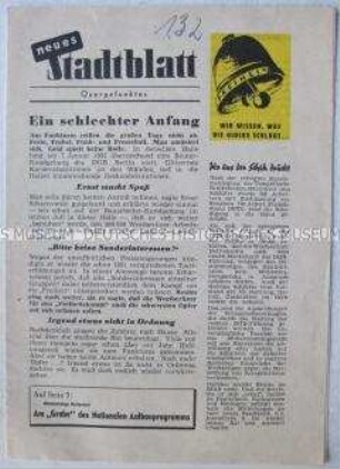 Anonyme Propagandaschrift aus der DDR gegen die politische Entwicklung in der Bundesrepublik und Berlin (West)