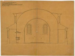 Thiersch, Friedrich von; Aschaffenburg; Kapuzinerkirche, Erweiterung - Altar u. Kanzel (Schnitt)