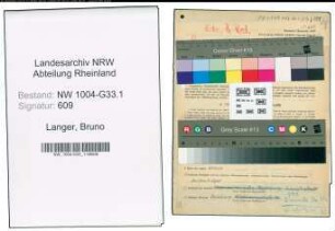 Entnazifizierung Bruno Langer , geb. 24.04.1887 (Rektor)