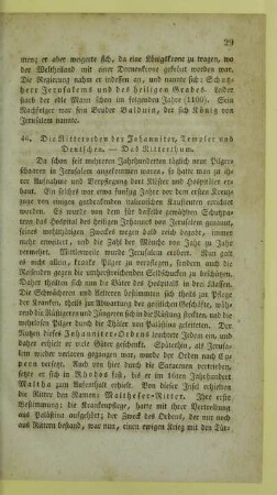 46. Die Ritterorden der Johanniter, Templer und Deutschen. - Das Ritterthum