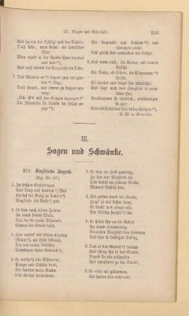 III. Sagen und Schwänke