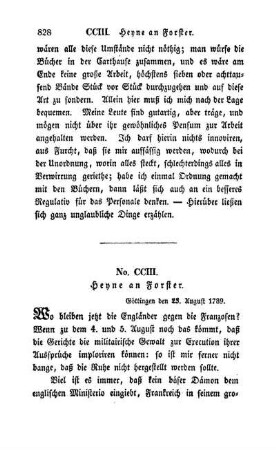 No. CCIII. Heyne an Forster