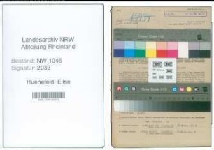 Entnazifizierung Elise Huenefeld , geb. 29.12.1907 (Diakonisse)