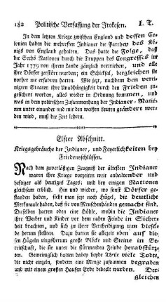 Elfter Abschnitt - Kriegsgebräuche der Indianer, und Feyerlichkeiten bey Friedensschlüssen.