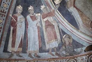 Thronende Muttergottes, umgeben von Heiligen