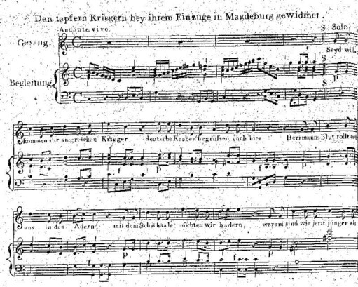 Den tapferen Kriegern bey ihrem Einzuge in Mageburg gewidmet