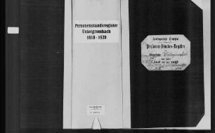 Untergrombach, katholische Gemeinde: Standesbuch 1810-1839