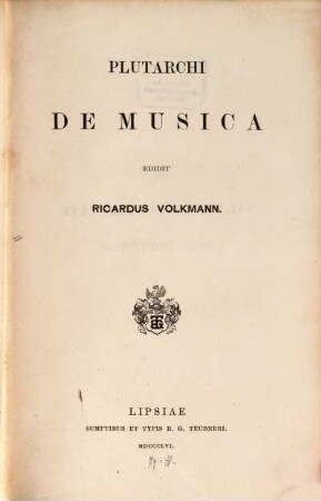 Plutarchi De musica