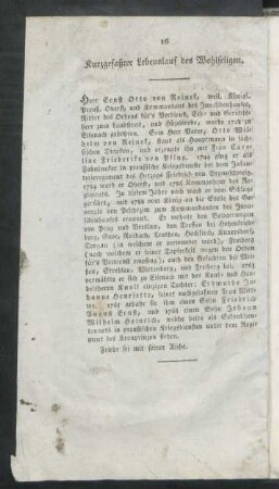 Kurzgefaßter Lebenslauf des Wohlseligen