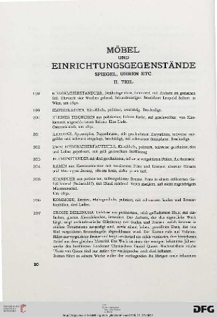 Möbel und Einrichtungsgegenstände (Nr. 198-268)