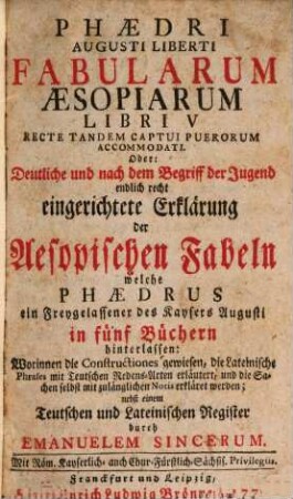 Fabularum Aesopiarum libri V