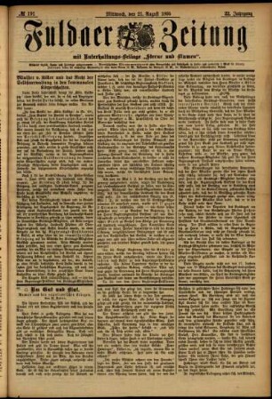 Ausgabe vom Mittwoch, den 21. August 1895.