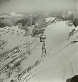 Zugspitze, Schwebebahn zum Gipfel vom Schneeferner aus
