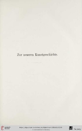 Zur neueren Kunstgeschichte