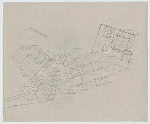 Wettbewerb Krematorium (nicht realisiert), Ankauf – Axonomterische Projektion. Berlin-Ruhleben, Charlottenburger Chaussee