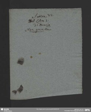 [Faszikel 16: Übersetzung von Horaz, Satiren I, 6 ins Italienische]