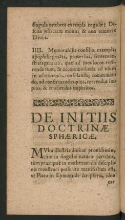 De Initiis Doctrinae Sphaericae.