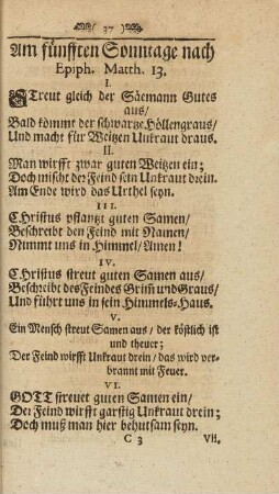 Am fünfften Sonntage nach Epiph. Matth. 13.