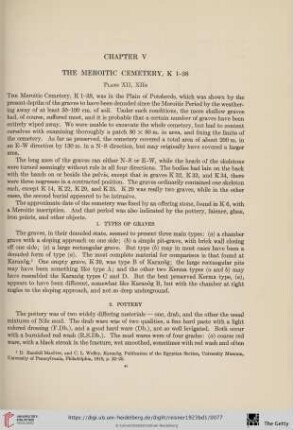 Chapter V: The Meroitic Cemetery, K 1-38
