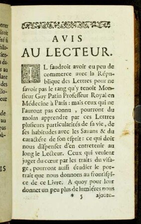 Avis Au Lecteur.