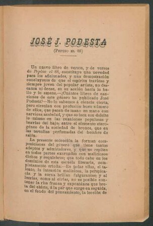 José J. Podesta : (Pepino el 88)