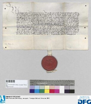 Die Stadt Nürnberg verpflichtet sich gegen König Georg v. Böhmen wegen der Wiederlösung der Pfandschaft von Heidingsfeld und Bernheim.