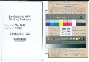 Entnazifizierung Paul Schykowsky , geb. 18.10.1905 (Architekt)
