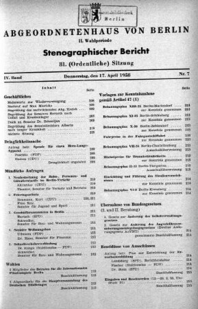 Nr. 7 (81), 17. April 1958