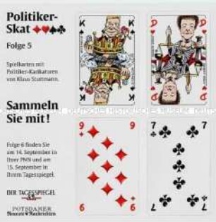Sammelbogen 5 "Politiker-Skat" als Beilage im Tagesspiegel